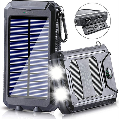 10,000Mah Dual USB Portable Solar Battery Charger Solar Power Bank for Phone