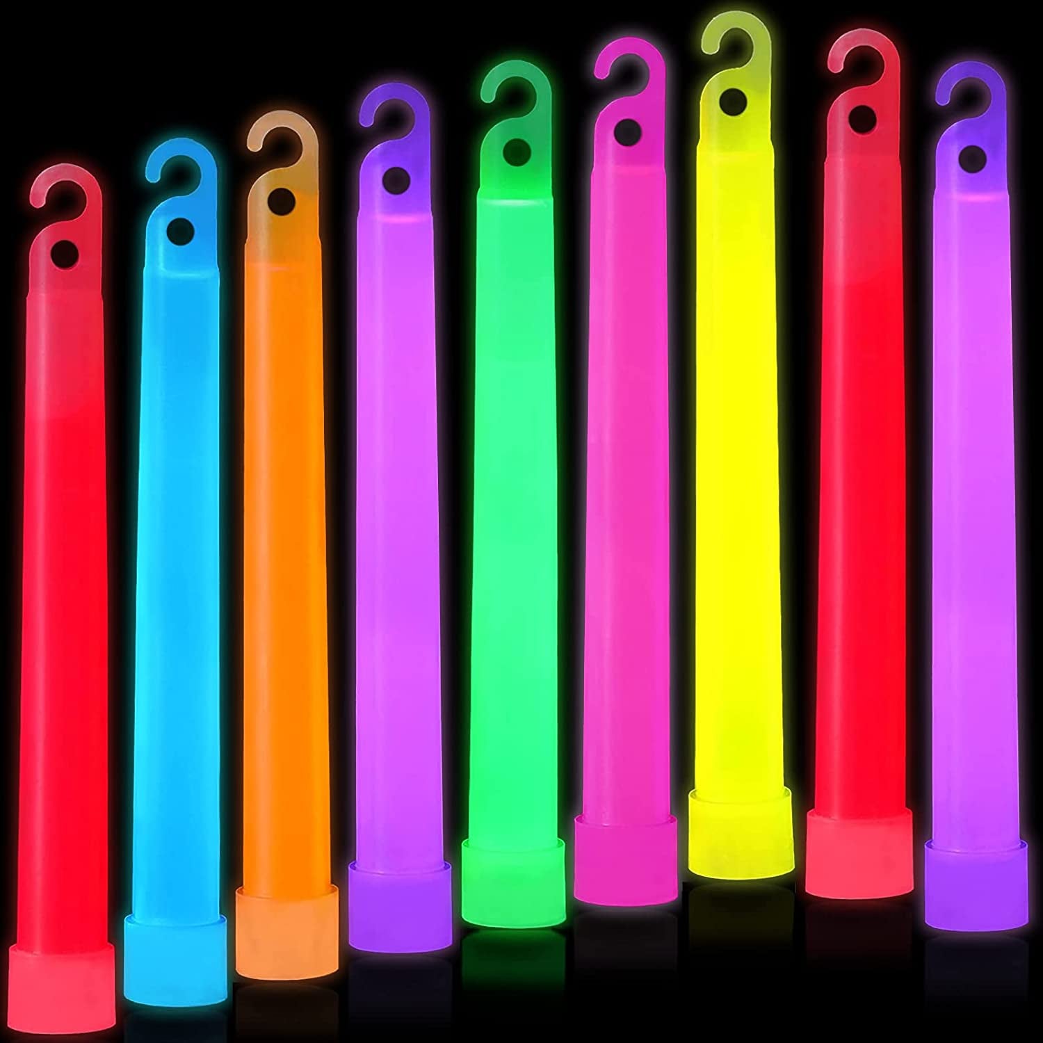 Ultra Bright Large Glow Sticks - Long Last Lighting over 12 Hours for Parties and Kids Playing, Emergency Light Sticks for Hurricane Supplies, Earthquake, Survival Kit and More