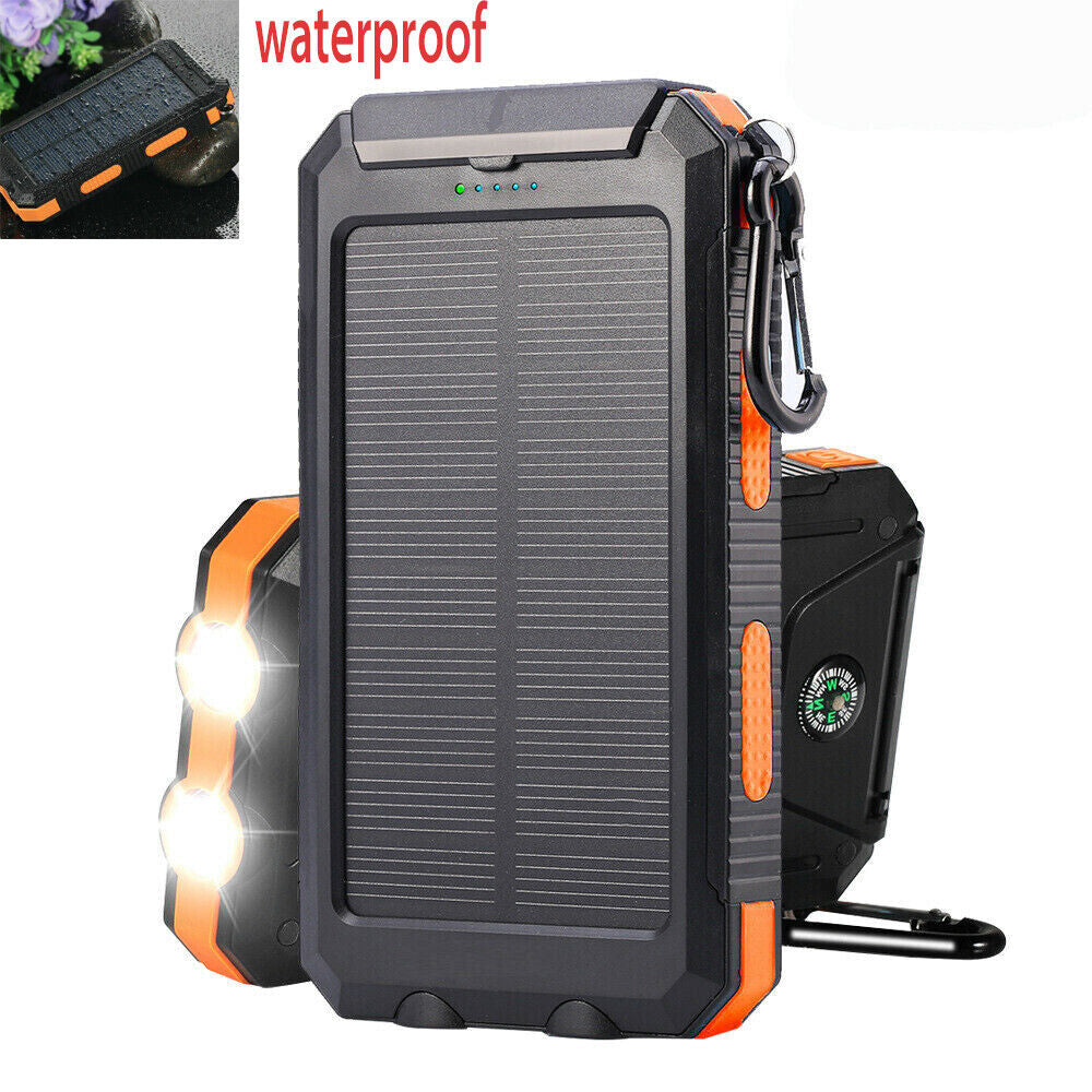 10,000Mah Dual USB Portable Solar Battery Charger Solar Power Bank for Phone