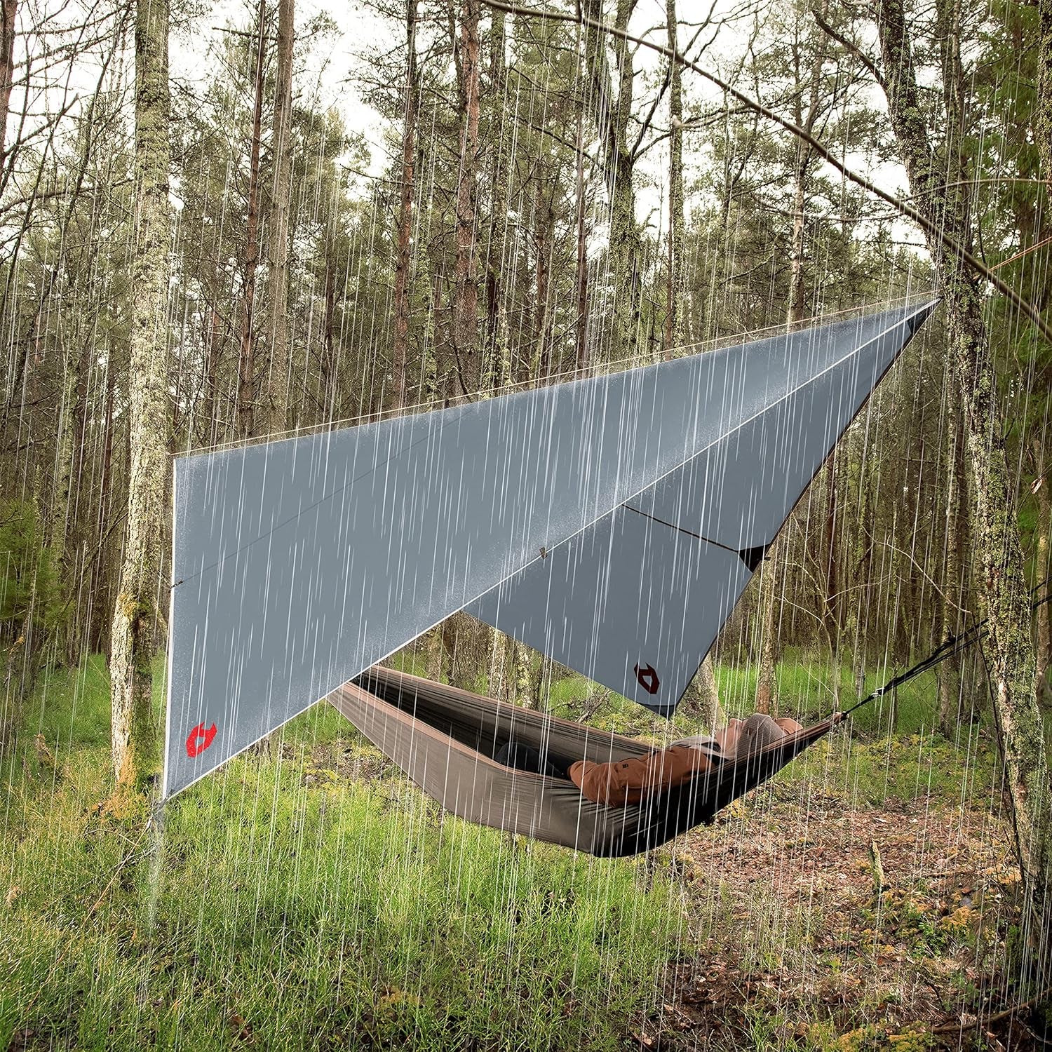 Rain Fly 10X10 Lightweight Survival Camping Tarp; 100% Waterproof; Makes a Great Backpacking Tarp or Hammock Shelter; Comes in Multiple Colors, Survival Bracelet Included; Grey