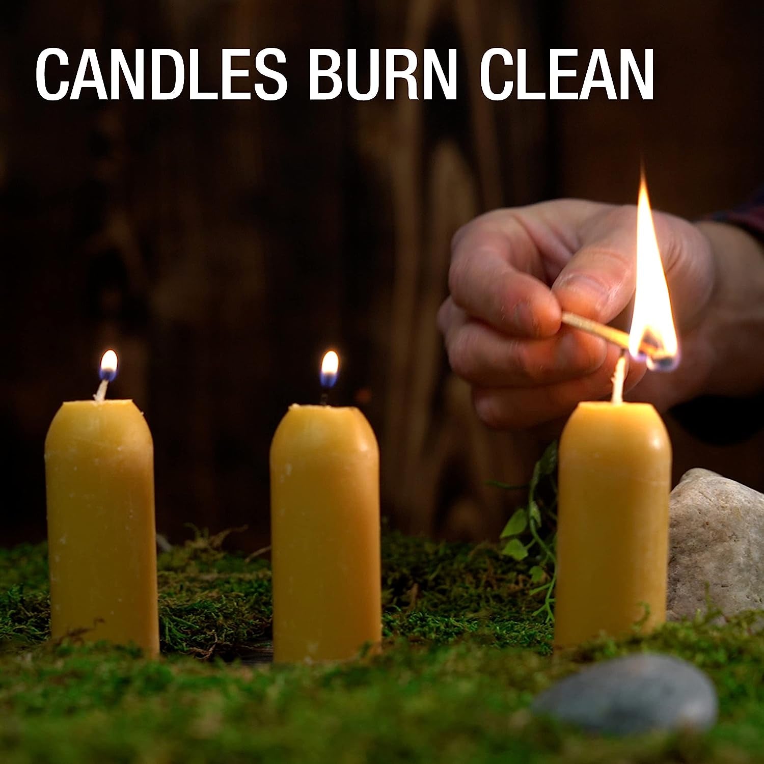 12-Hour Natural Beeswax Candles - Candle Lantern