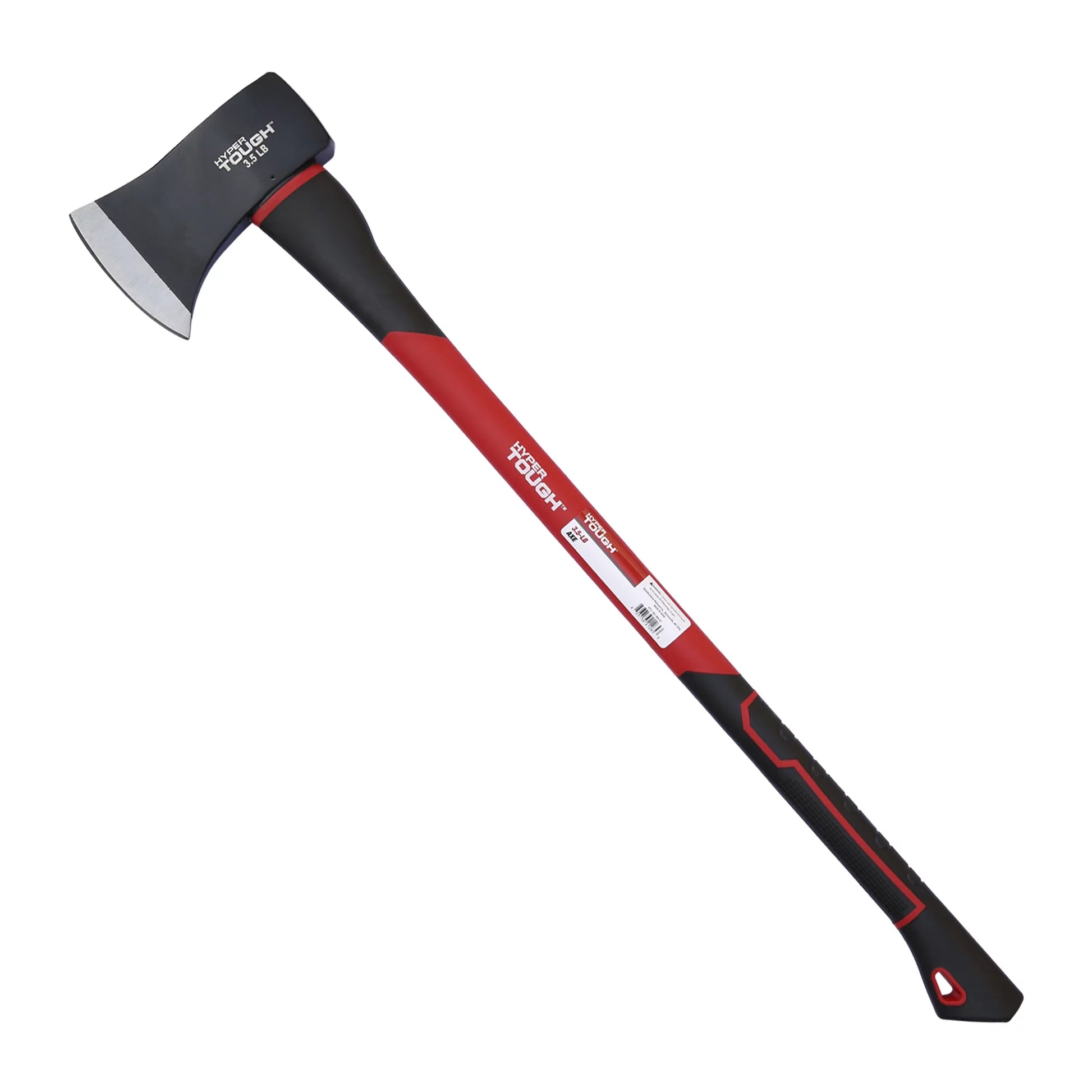 3.5 Lb Single Bit Axe with Red & Black Double Injection Fiberglass 34" Handle