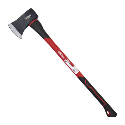 3.5 Lb Single Bit Axe with Red & Black Double Injection Fiberglass 34" Handle