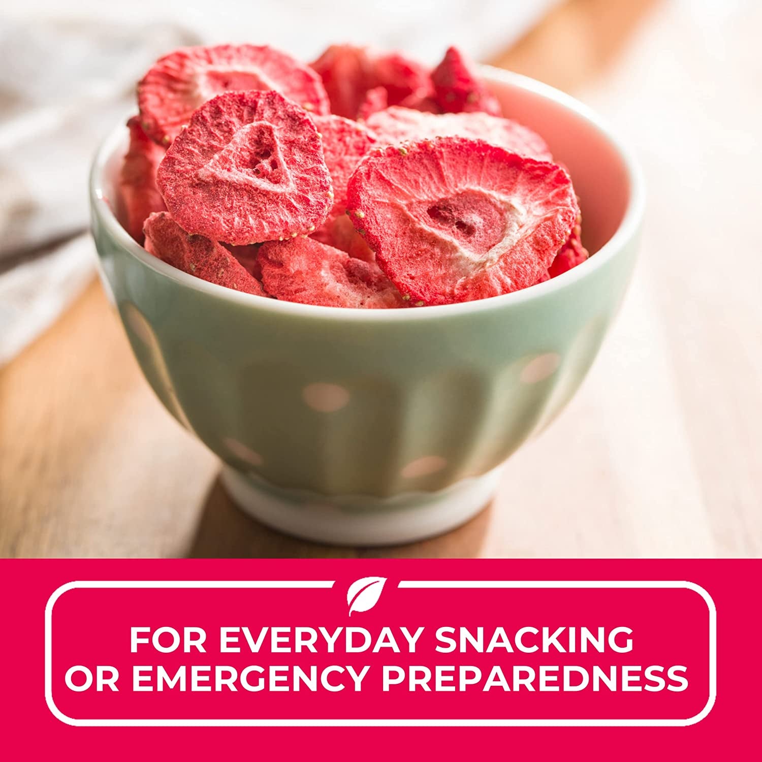 Freeze Dried Strawberries | 100% Natural, Healthy Fruit Snacks Bulk | Premium Quality & Crispy Fresh Taste | Emergency Survival Food Supply | #10 Can | 23 Servings | 25 Year Shelf Life