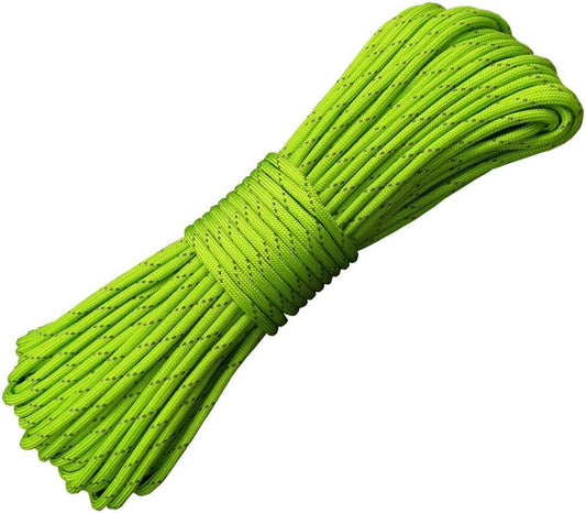 550Lb Paracord/Parachute Cord - 100 Feet 100% Nylon Mil-Spec Type III Paracord 10-Strand Cord Great for Bracelets and Lanyards Outdoor Emergency Tactical Survival Camping Hiking (Green)