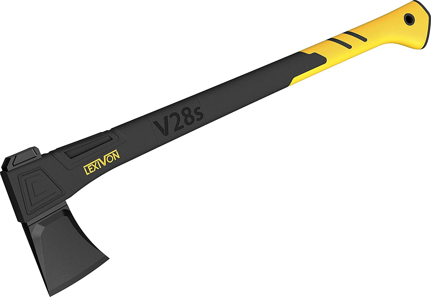 V28S Splitting Axe, 28-Inch Lightweight Fiber-Glass Composite Handle & Ergonomic TPR Grip | Protective Carrying Sheath Included (Lx-V28S)