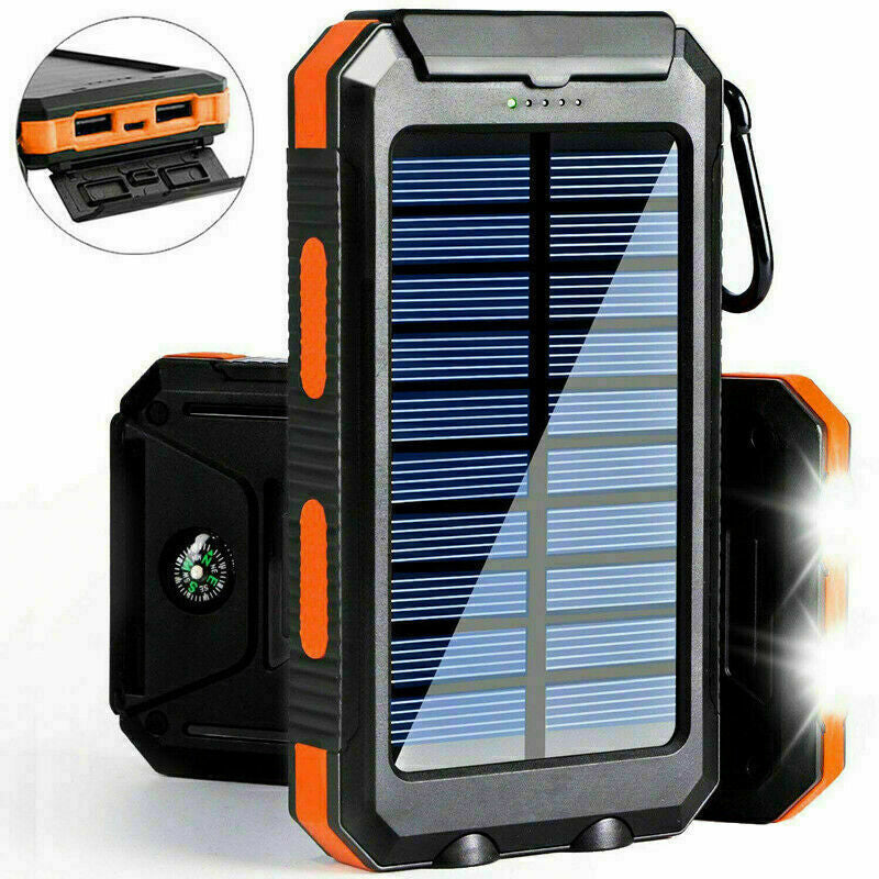 10,000Mah Dual USB Portable Solar Battery Charger Solar Power Bank for Phone